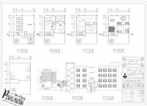 دانلود نقشه های اتوکد 7 ساختمان مسکونی
