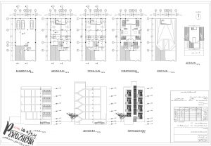 دانلود نقشه های اتوکد 7 ساختمان مسکونی