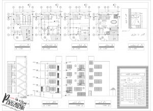 دانلود نقشه های اتوکد 7 ساختمان مسکونی