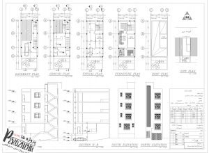 دانلود نقشه های اتوکد 7 ساختمان مسکونی