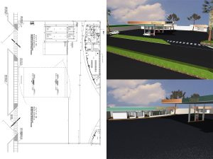 دانلود پلان پمپ بنزین به همراه تصاویر سه بعدی